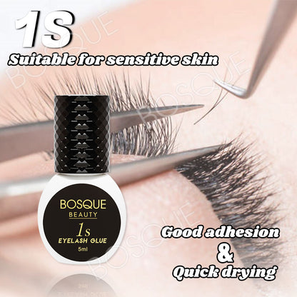 Pegamento para extensiones de pestañas, secado en 1 segundo, color negro, resistente al agua, solo para uso profesional.