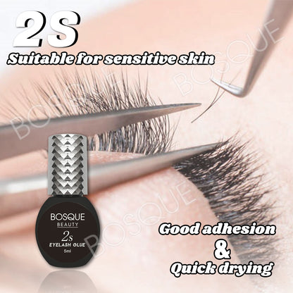 Pegamento para extensiones de pestañas, secado en 2 segundos, color negro, resistente al agua, solo para uso profesional.