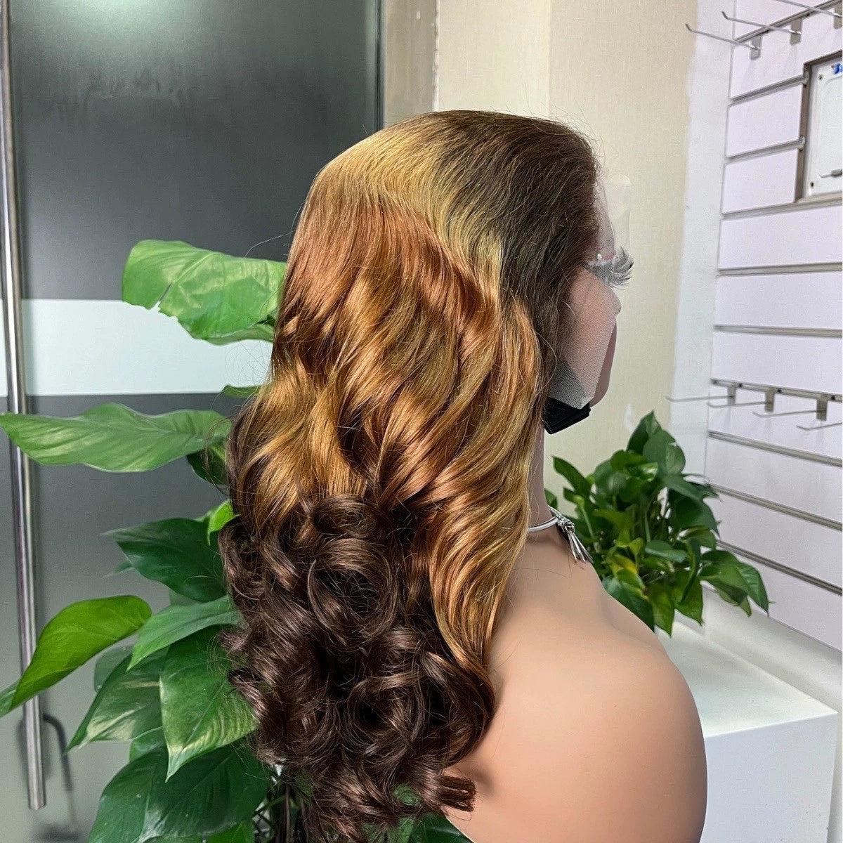 Wig 13 * 4 Loose Bouncy Black Ladies Color Big Wave Long Curly Hair Head Covering Real Hair