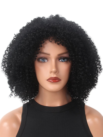 Short Black Curly Afro Wigs for Black Women Kinky Curly Afro Bob Wig for Black Women