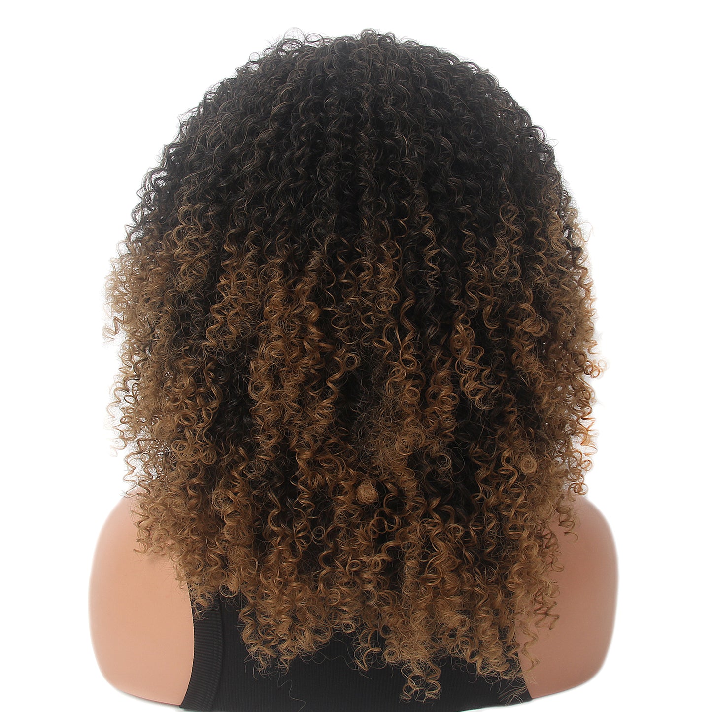 Ombre Blonde Curly Lace Front Afro Wigs for Black Women Kinky Curly Afro Bob Wig for Black Women 13x4x1 T-part Synthetic Lace Front Wig 16 Inch