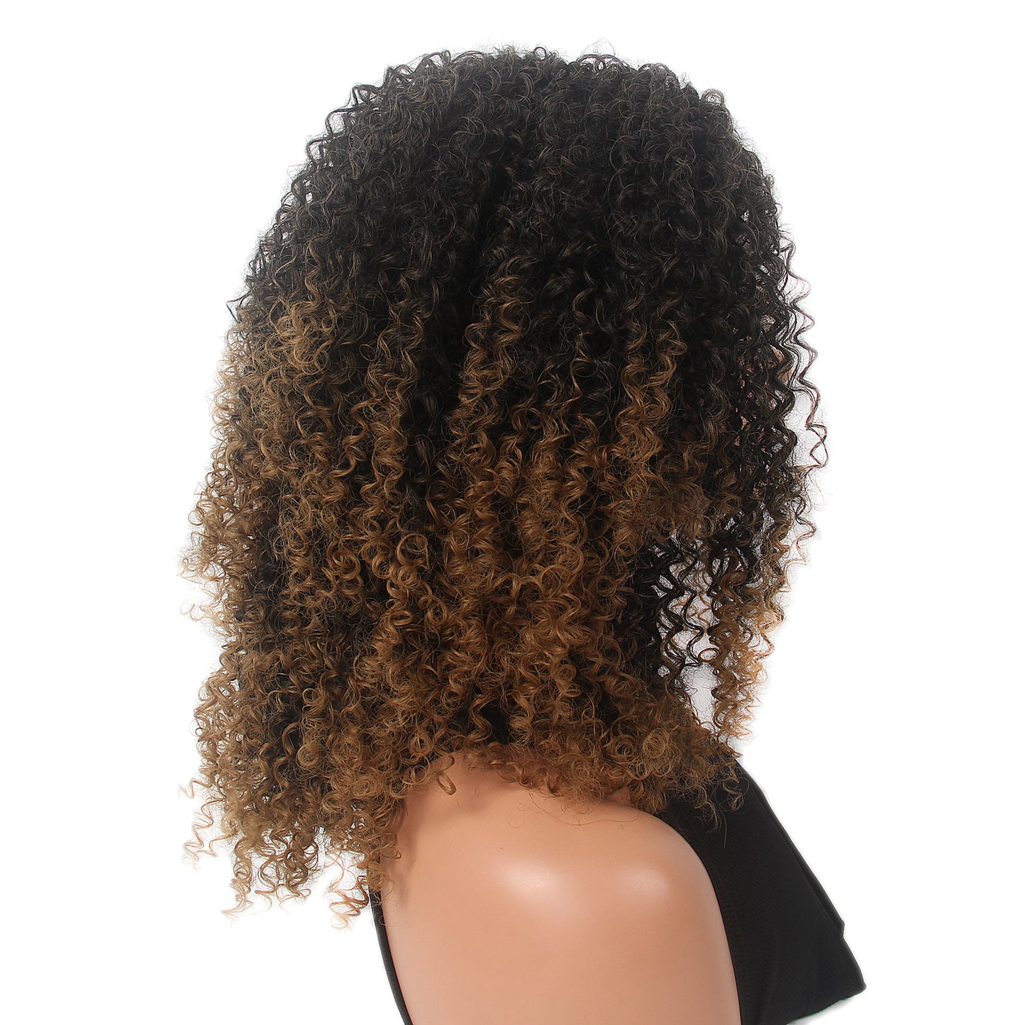 Ombre Blonde Curly Lace Front Afro Wigs for Black Women Kinky Curly Afro Bob Wig for Black Women 13x4x1 T-part Synthetic Lace Front Wig 16 Inch