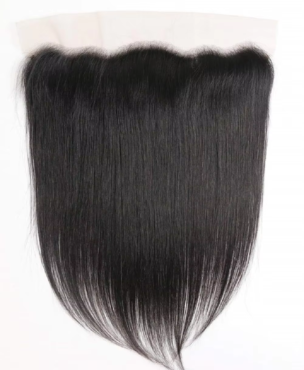 13x4 HD Lace Closure Invisible Hairline Pre Plucked Virgin Human Hair Straight Natural Black Free Part BOSQUE Beauty