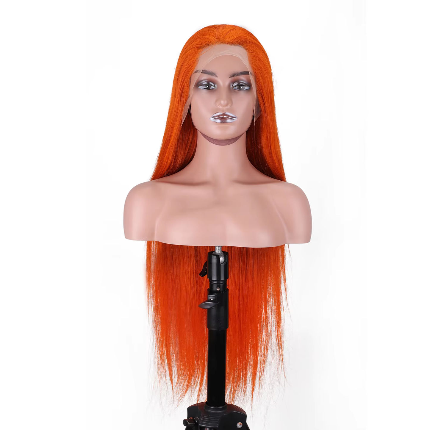 Orange Straight Human Hair Lace Front Wig 13x4 200% Density Bright Orange Color Pre Plucked HD Lace BOSQUE Beauty