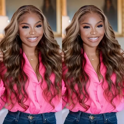 Lace Front Wig Human Hair 200% Density Natural Looking Fluffy Big Wave Long Hair With Invisible Hairline for Women BOSQUE Beauty