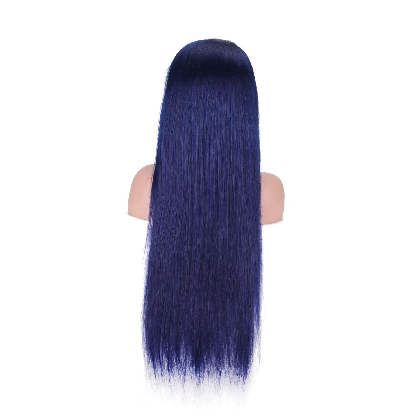 Heat Resistant Straight Human Hair Lace Front Wig 13x4 200% Density Fashion Blue Color Tangle Free Glueless BOSQUE Beauty