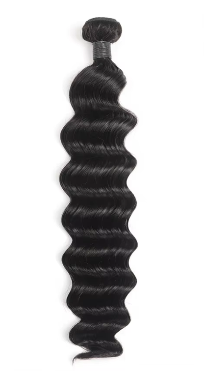 Premium Deep Loose Wave Human Hair Weft - 100% Unprocessed Virgin Hair Natural Black Can Be Dyed & Permed BOSQUE Beauty