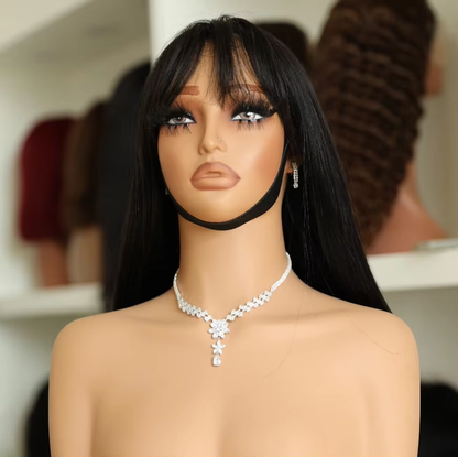 13x4 Lace Front Human Hair Wig 200% Density Short Bob Natural Black BOSQUE Beauty