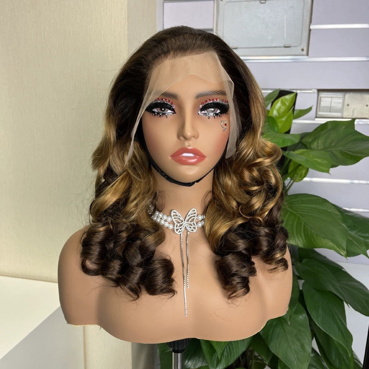Wig 13 * 4 Loose Bouncy Black Ladies Color Big Wave Long Curly Hair Head Covering Real Hair