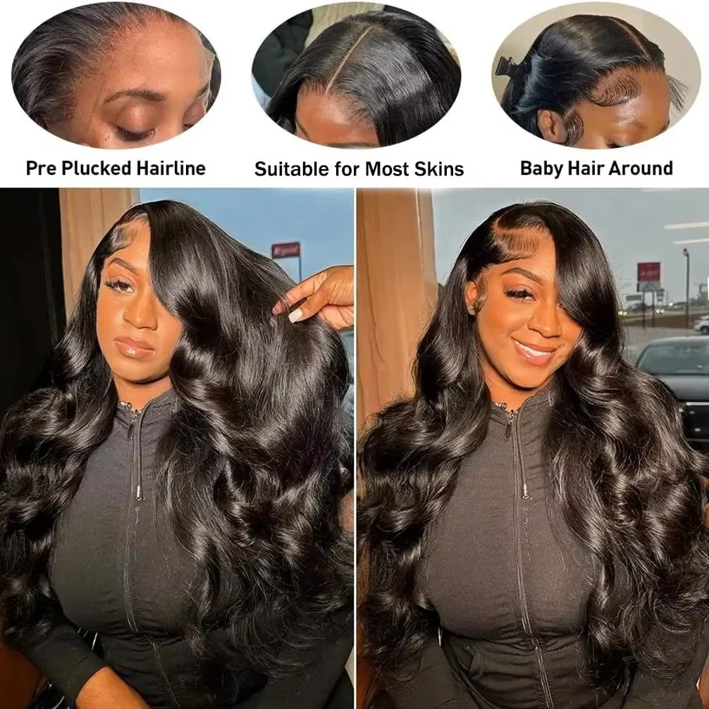 Body Wave Human Hair Lace Front Wig 13x4 Pre Plucked 100% Human Hair Wigs Brazilian Hair Body Wave 200% Density BOSQUE Beauty