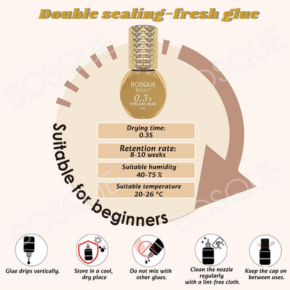 Eyelash Extension Glue 0.3 Second Drying  Black Waterproof Lash Adhesive for Professional USE ONLY