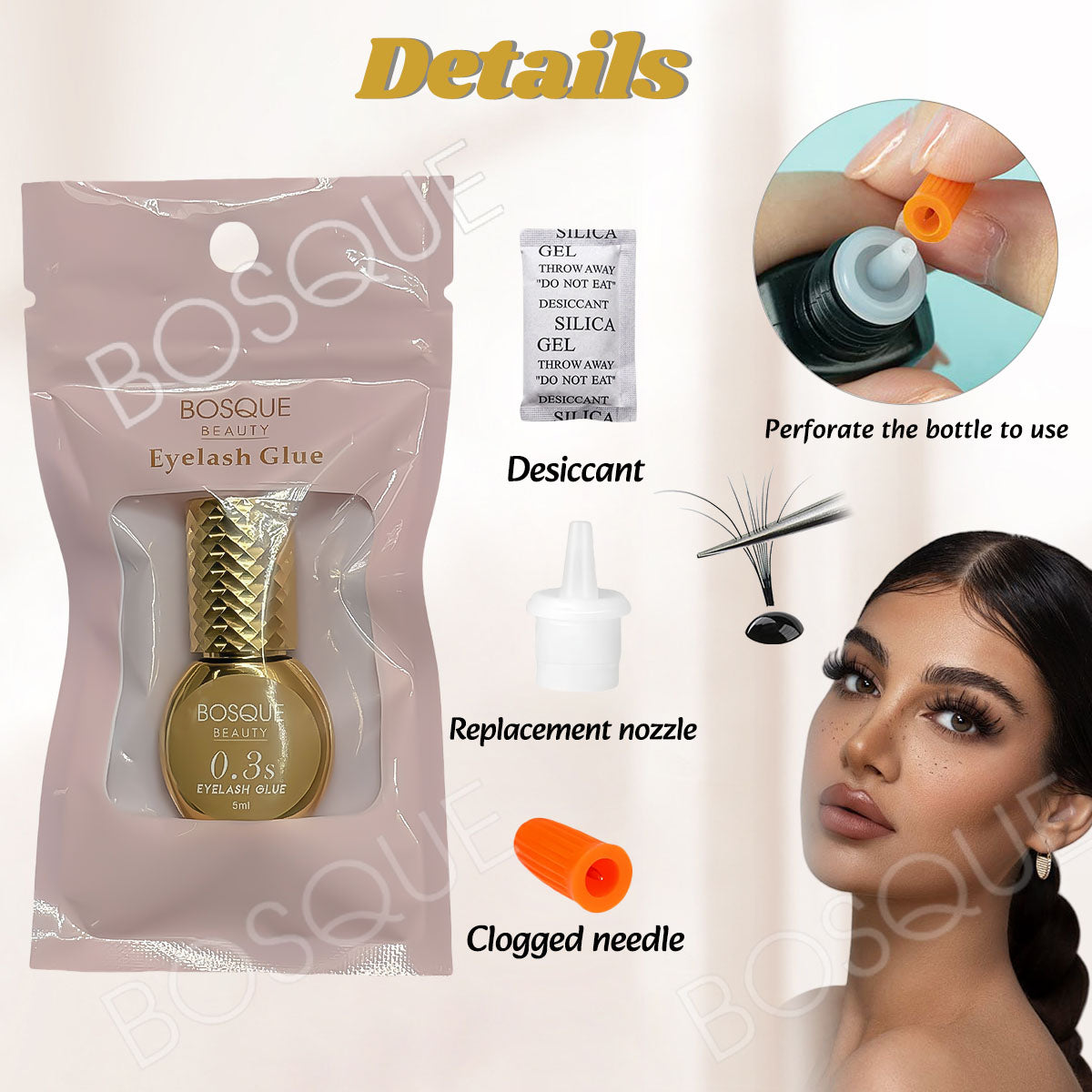 Eyelash Extension Glue 0.3 Second Drying  Black Waterproof Lash Adhesive for Professional USE ONLY