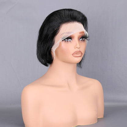 13x4 Lace Frontal Human Hair Wig 200% Density Short Curly Bob Pre Plucked & Bleached Knots BOSQUE Beauty