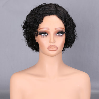 200% Density Short Human Hair Wig Glueless Wear Natural Black for Daily Use BOSQUE Beauty