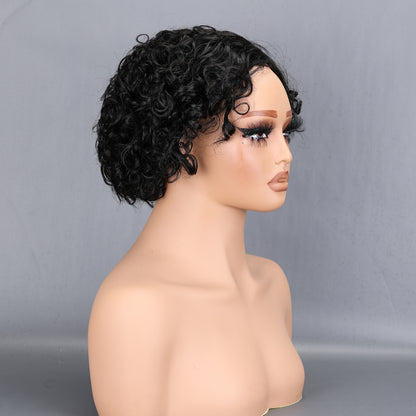200% Density Short Human Hair Wig Glueless Wear Natural Black for Daily Use BOSQUE Beauty