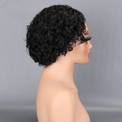 200% Density Short Human Hair Wig Glueless Wear Natural Black for Daily Use BOSQUE Beauty