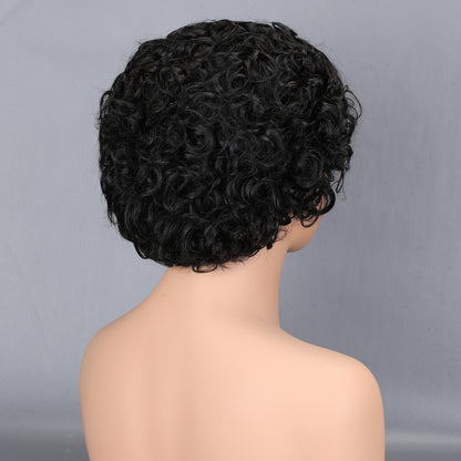 200% Density Short Human Hair Wig Glueless Wear Natural Black for Daily Use BOSQUE Beauty