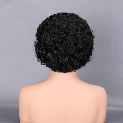 200% Density Short Human Hair Wig Glueless Wear Natural Black for Daily Use BOSQUE Beauty