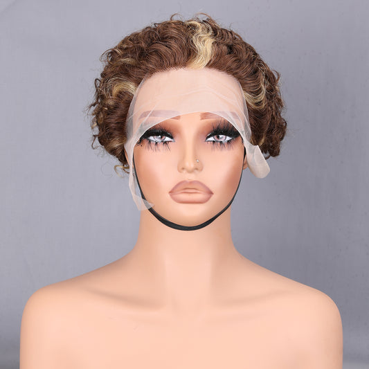 13x4 Lace Front Wig Human Hair 200% Density Short Bob Pre Plucked Bleached Knots Brown BOSQUE Beauty