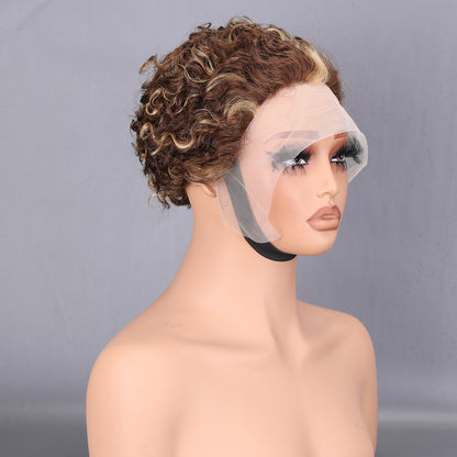 13x4 Lace Front Wig Human Hair 200% Density Short Bob Pre Plucked Bleached Knots Brown BOSQUE Beauty