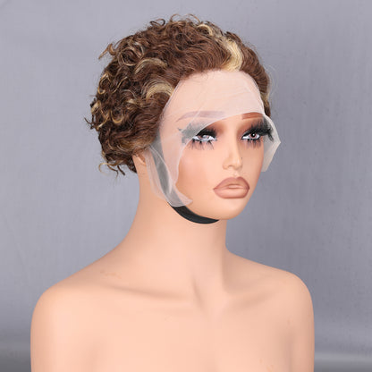 13x4 Lace Front Wig Human Hair 200% Density Short Bob Pre Plucked Bleached Knots Brown BOSQUE Beauty