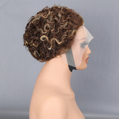 13x4 Lace Front Wig Human Hair 200% Density Short Bob Pre Plucked Bleached Knots Brown BOSQUE Beauty