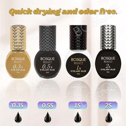 Eyelash Extension Glue 0.3 Second Drying  Black Waterproof Lash Adhesive for Professional USE ONLY