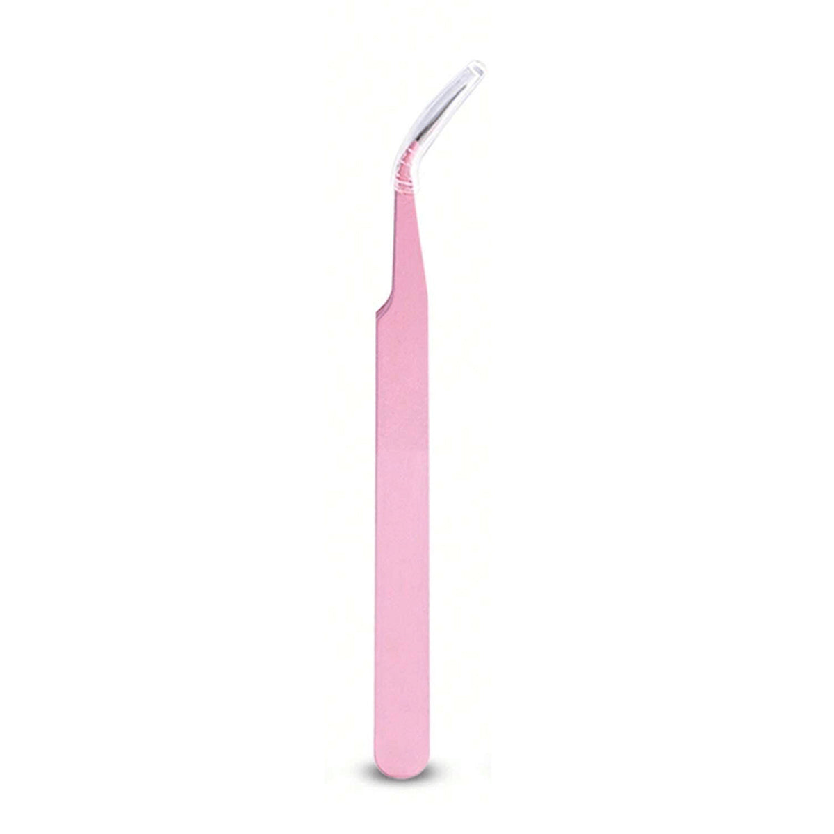 A pair of pink eyelash tweezers
