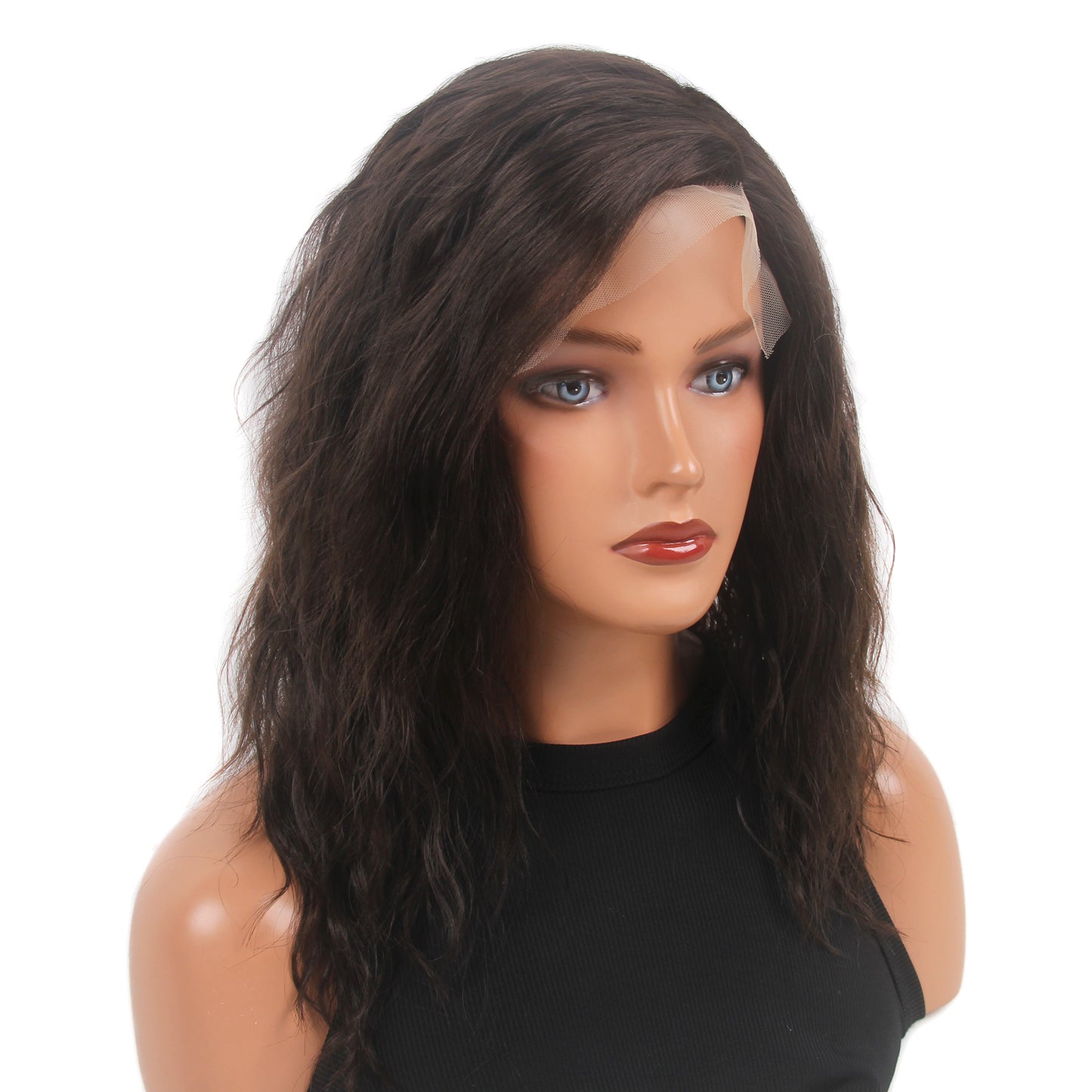 Natural Wave Short Women Lace Front Synthetic Wigs Middle Length Lace Curly Wigs