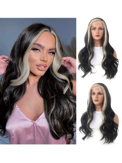 BLack Women Lace Front Natural Wave Synthetic Wigs Lace Curly Wigs