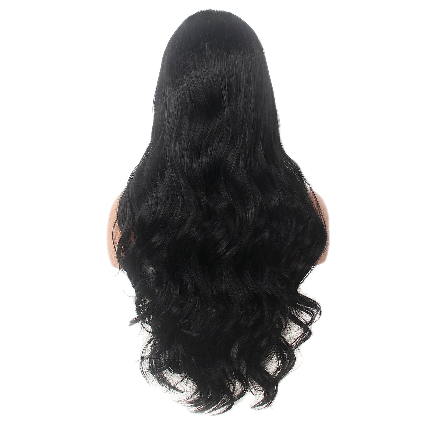 BLack Women Lace Front Natural Wave Wigs 180Density Middle Part Synthetic Hair