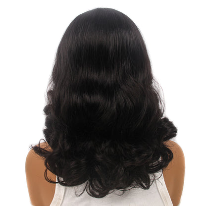 Black Lace Front Wigs Loose Wave Front Wigs Synthetic Glueless Wavy Bob Wig