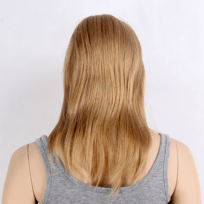 Long Straight Layer Women Wigs Wavy Wig with Bangs Middle Length Synthetic Hair