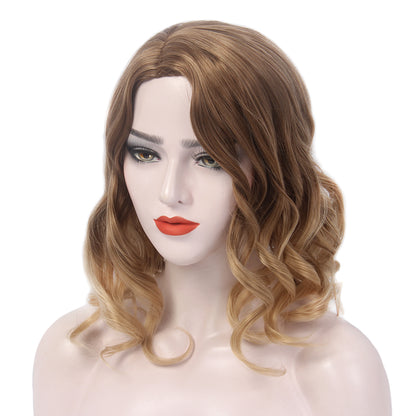 Curly Bob Wigs Short Waving Middle Part for Women, Perfect for Cosplay, Halloween, and Everyday Use