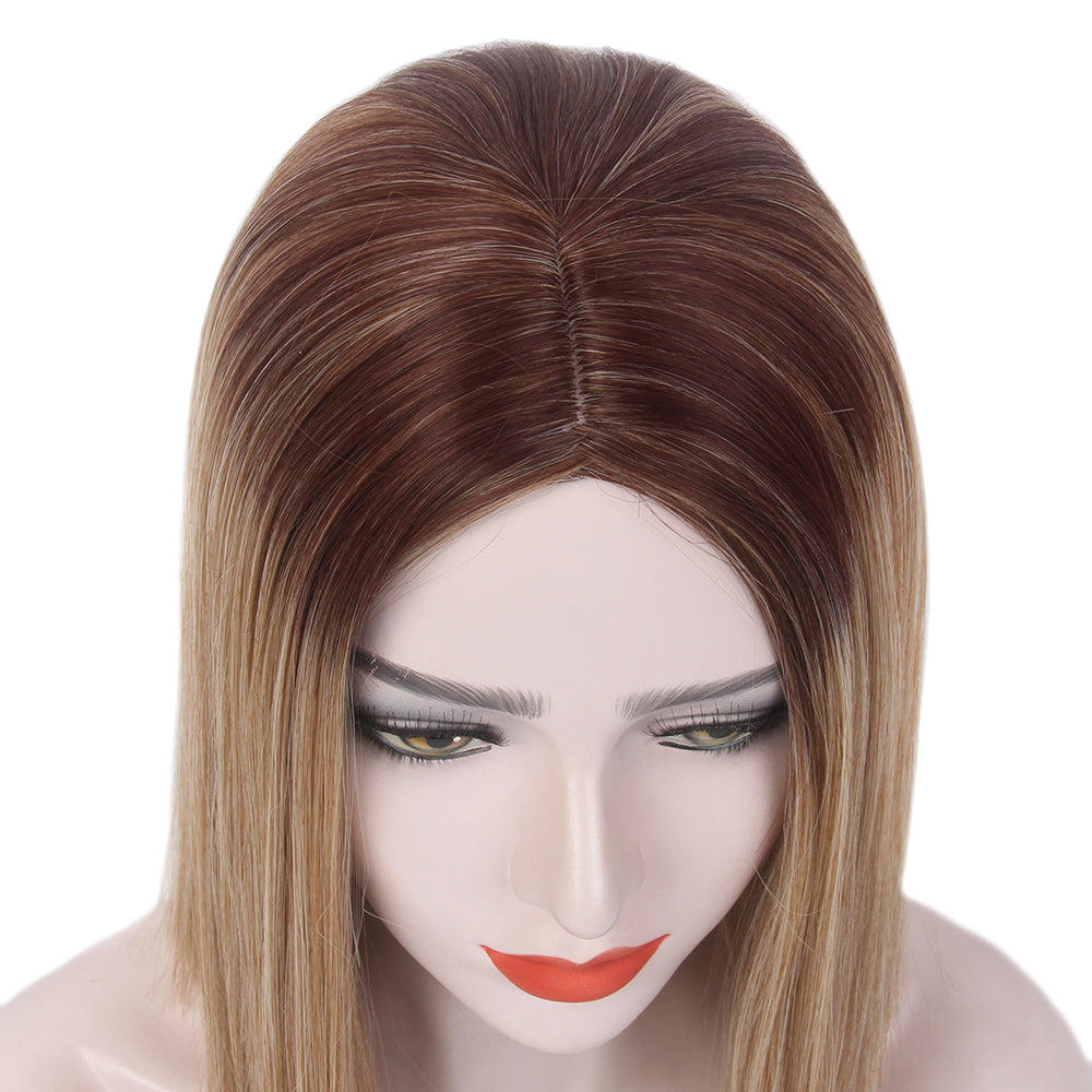 Bob Wigs Short Straight Middle Part Synthetic Hair for Women Natural Looking
