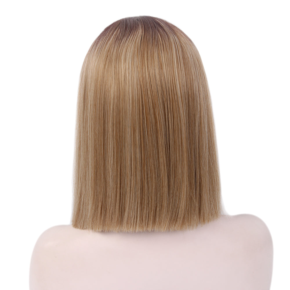 Bob Wigs Short Straight Middle Part Synthetic Hair for Women Natural Looking