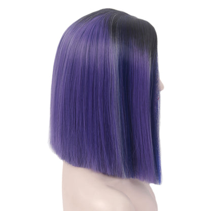 Bob Wigs Short Straight Middle Part Synthetic Hair for Women