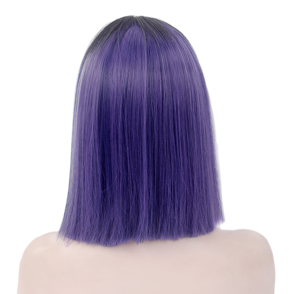 Bob Wigs Short Straight Middle Part Synthetic Hair for Women