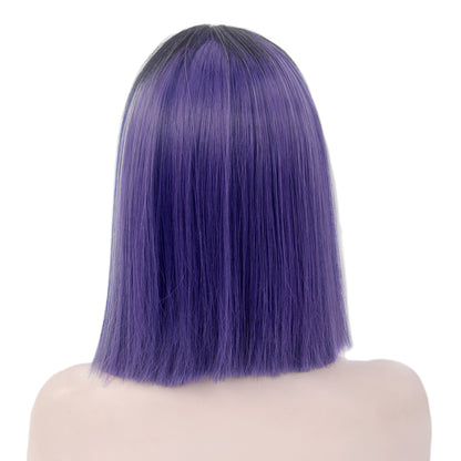 Bob Wigs Short Straight Middle Part Synthetic Hair for Women