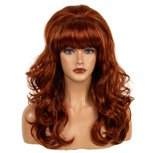 Peluca de mujer de los años 60 y 50, estilo pin-up con efecto colmena para disfraz. 