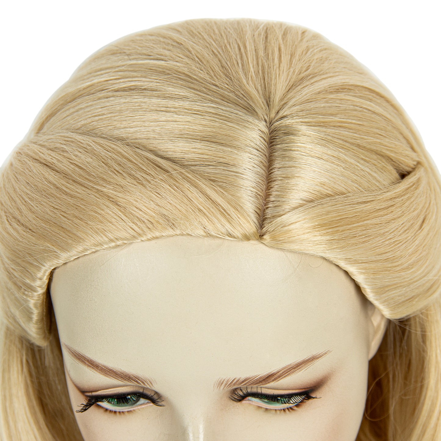 Long Curly Blonde Wig with Bang for Women Natural Looking Platinum Wavy Wig