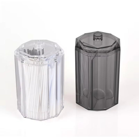 Storage Box Swab Storage Transparent High-quality Material 3 Compartment Makeup Bucket