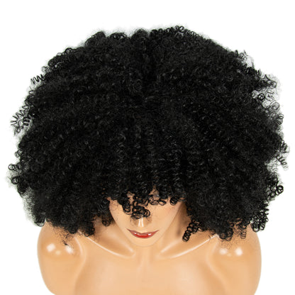 Short Afro Kinky Curly Wigs For Black Women Black Synthetic Cosplay African Wigs