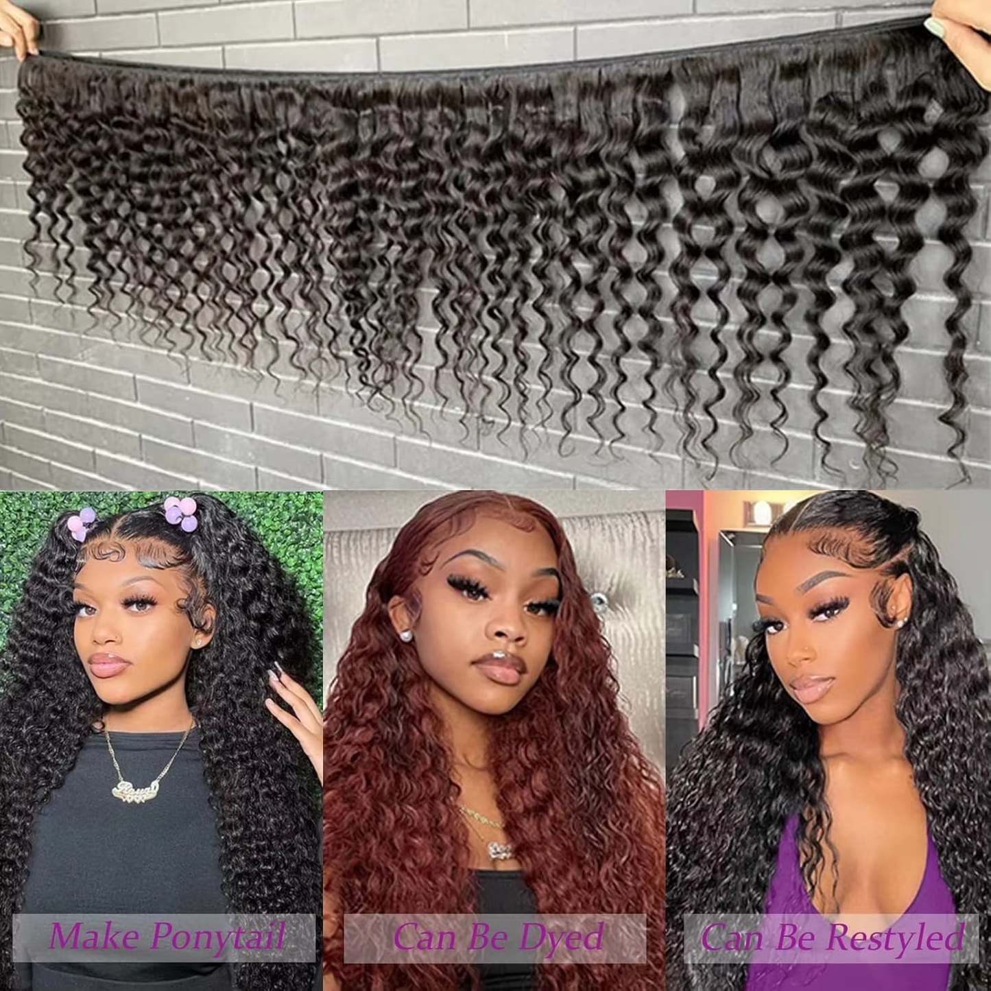 BOSQUE Beauty 100% Unprocessed Virgin Human Hair Extensions Deep Wave Wet and Wavy Weave for Women Vietnamese Straight Style