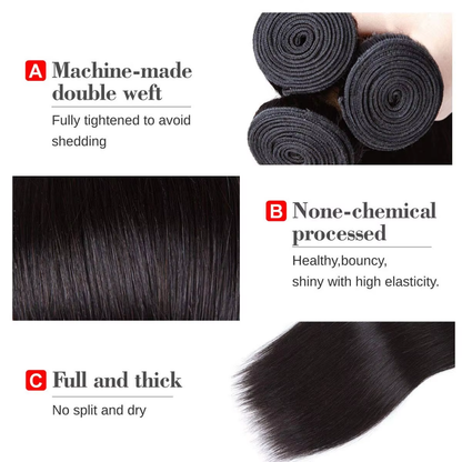 BOSQUE Beauty Straight Hair Weave Human Hair Extensions Natural Black Remy Hair Can Be Dyed Permed Bulk Wholesale