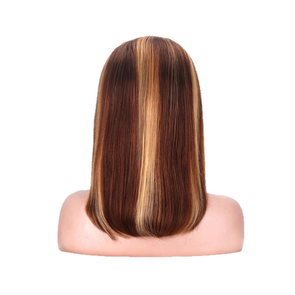 13x4 Lace Front Bob Wig Human Hair with Piano Bleached Highlights Straight Hair BOSQUE Beauty