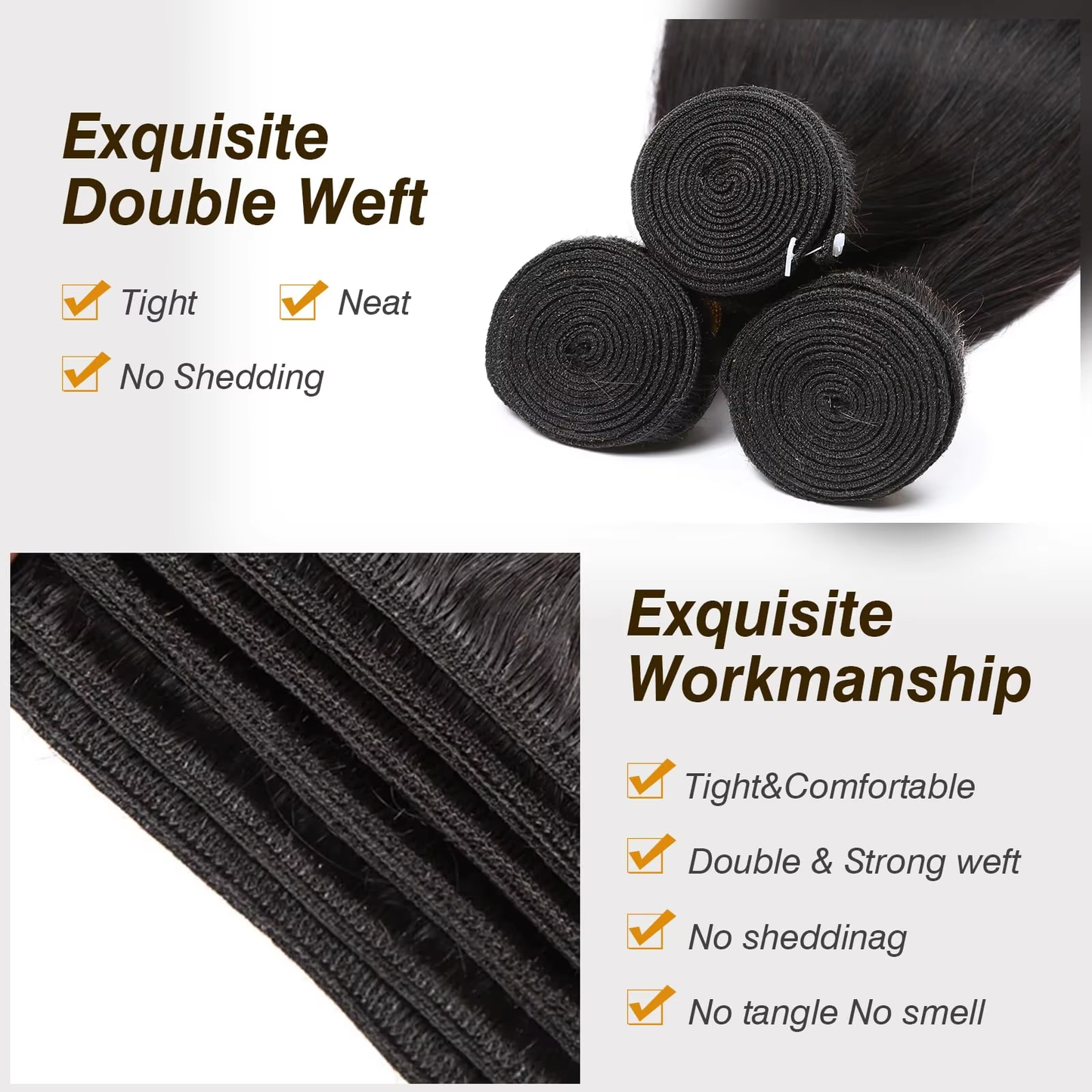 Human Hair Bundles 100% Unprocessed Wavy Human Hair Bundles Human Hair Extensions Quick Weave Natural Black BOSQUE Beauty