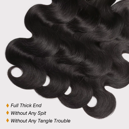 Human Hair Bundles 100% Unprocessed Wavy Human Hair Bundles Human Hair Extensions Quick Weave Natural Black BOSQUE Beauty