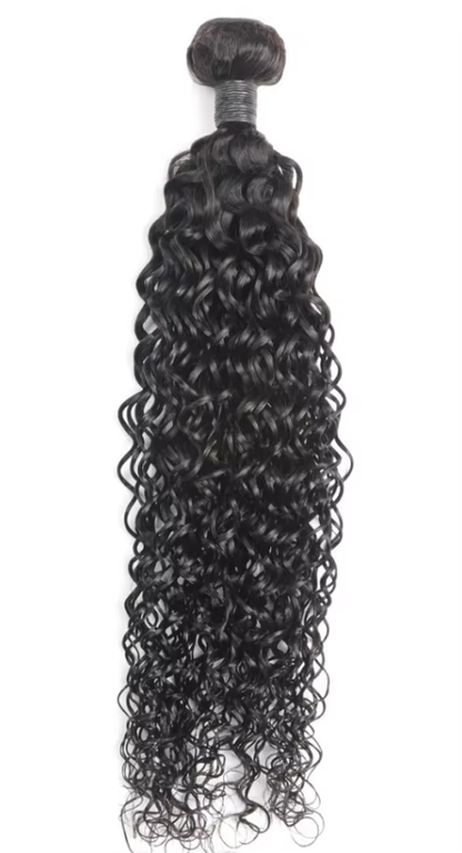 Premium Water Wave Human Hair Weft - 100% Unprocessed Virgin Hair Natural Black Can Be Dyed & Permed BOSQUE Beauty