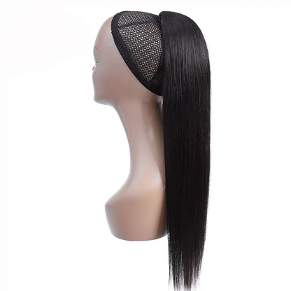 BOSQUE Beauty Dyeable Permable Ponytail Straight Virgin Hair 100% Unprocessed Raw Human Hair Weave Natural Black
